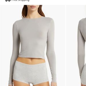 Skims Sage/Light Blue Vintage cropped long sleeve